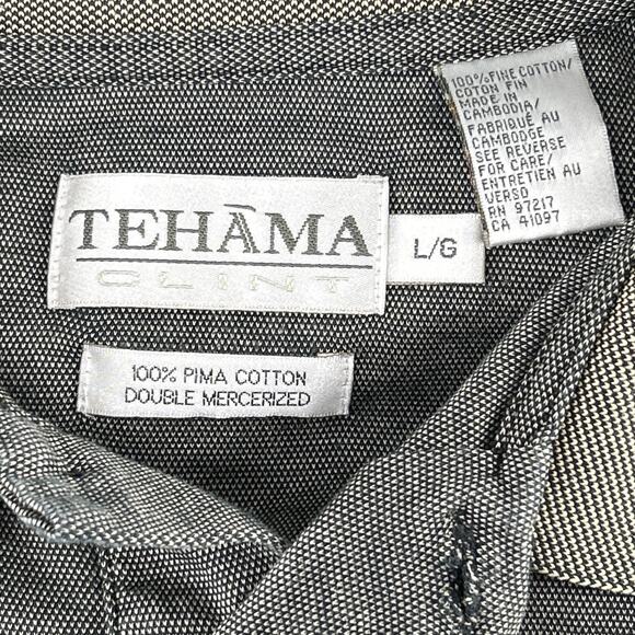 Tehama Clint Polo Shirt Men's Large 100 Pima Cotton Double Mercerized Fox Hollow - Picture 12 of 13